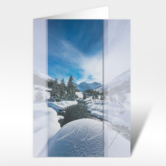 Neujahrskarte, Winterlandschaft 04, A5 hoch