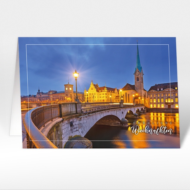 Weihnachtskarten "Z&uuml;rich bei Nacht"