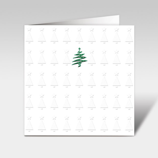 Weihnachtskarte, Tannenbaum, gr&uuml;n, 150 x 150