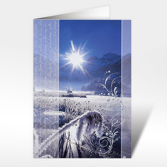 Weihnachtskarte, Silberschnee, A5 hoch