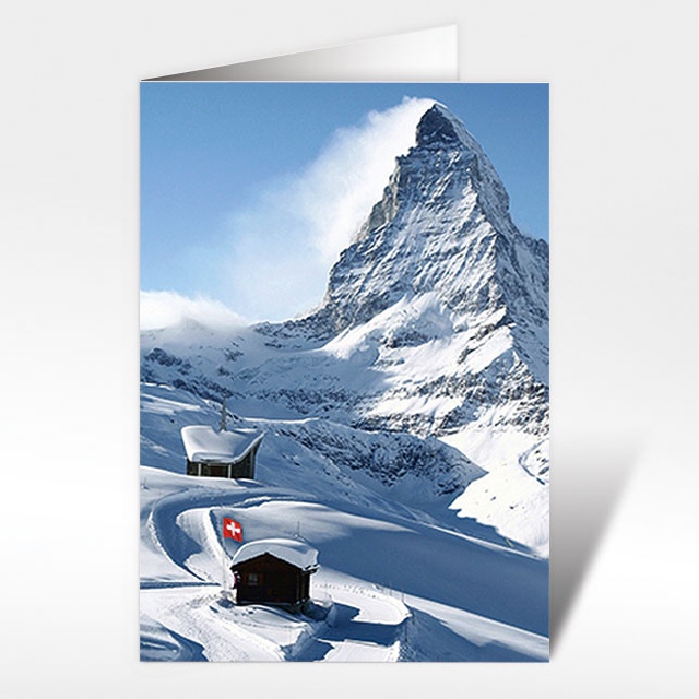 Weihnachtskarte, Schneepiste, A5 quer